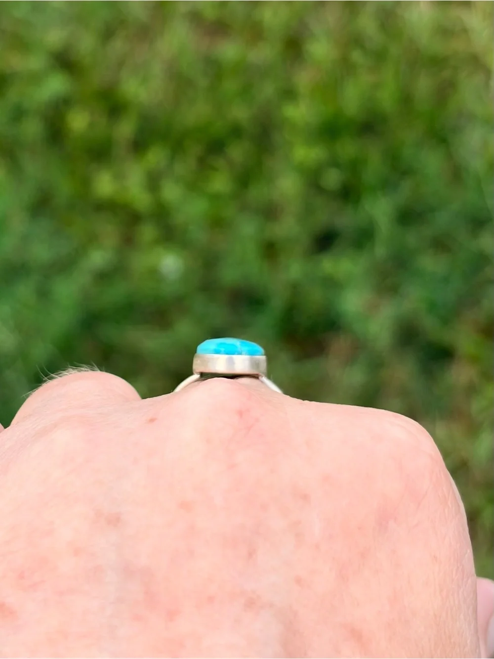 925 Sterling Silver Turquoise Oval Ring